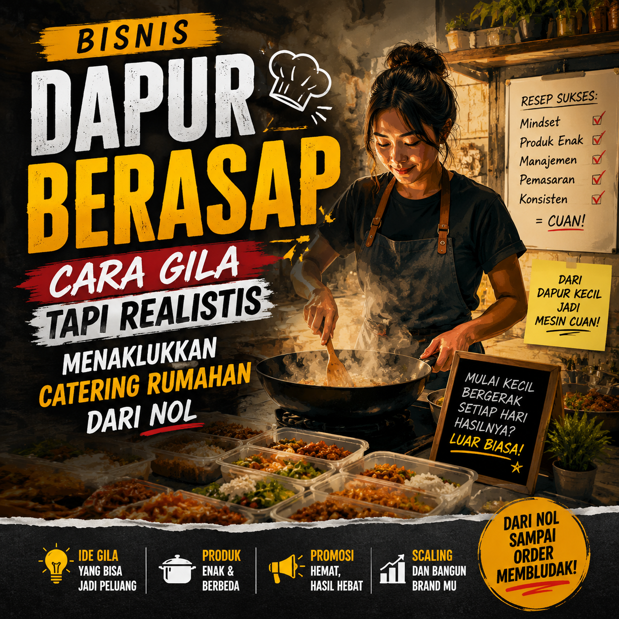 Bisnis Dapur Berasap: Cara Gila tapi Realistis Menaklukkan Catering Rumahan dari Nol