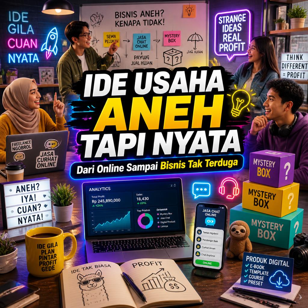 Ide Usaha Aneh Tapi Nyata yang Bikin Cuan: Dari Online Sampai Bisnis Nyeleneh Bikin Tetangga Bingung